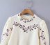 flower embroidered pullover long sleeve knitted sweater NSYXB137098