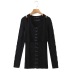 solid color knitted hook vest long-sleeved cardigan two-piece set NSYXB137103