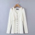 solid color knitted hook vest long-sleeved cardigan two-piece set NSYXB137103
