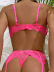 solid color hollow Mesh see-through Three-piece underwear Set NSSSW137119