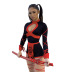 contrast color hollow strap belt Halloween costume jumpsuit NSWWW137133