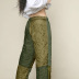pantalones holgados rectos con cinturón de cintura alta en contraste de costuras NSWWW137145