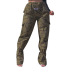 printing high-waisted pockets loose lace-up cargo pants NSWWW137146