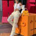 pantalones cargo rectos holgados con bolsillo de cintura alta y estampado pintado NSWWW137148