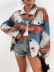 abrigo de lana gruesa de jacquard con figura geométrica de botonadura sencilla con solapa NSNCK137152