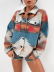 abrigo de lana gruesa de jacquard con figura geométrica de botonadura sencilla con solapa NSNCK137152