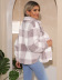 lapel single-breasted plaid loose plush shirt jacket NSNCK137157