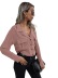 solid color lapel single-breasted chiffon shirt NSNCK137161