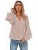 solid color V-neck pullover long-sleeved loose chiffon top NSNCK137165