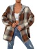 single-breasted loose hooded woolen plaid coat NSNCK137173