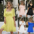 solid color chiffon pullover square neck tie bow waist A-line dress NSNCK137174