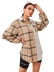 lapel long-sleeved hit color plaid stitching shirt NSNCK137180