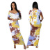 colorful Printing long sleeve low cut Dress NSMRF137197