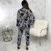 patterns Printing lapel single-breasted Long Sleeve Jumpsuit NSMRF137199