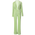 traje de dos piezas con pantalón y top holgados en jacquard de color liso NSLHC137213