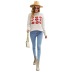 round neck love and lips print long sleeve sweater NSWJY137240