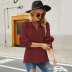 Long Sleeve Solid Color Loose Pullover Lapel Sweater NSWJY137242