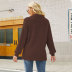 Suéter suelto de solapa de manga larga de color sólido NSWJY137242
