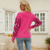leopard print round neck loose pullover knitted sweater NSWJY137247