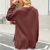 suéter de manga larga de color sólido suéter de cuello redondo suelto NSWJY137249