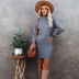 solid color round neck long sleeve bottoming knitted dress NSWJY137251