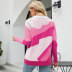 round neck multicolor stitching pullover knitted sweater NSWJY137252