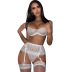 see-through lace embroidery solid color underwear set NSQMY137281