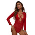 tight mesh see-through hollow lace one-piece underwear NSQMY137282