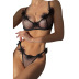 see-through tulle embroidery polka dot bra with thong underwear set NSQMY137285