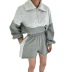 color matching zipper pullover sweatshirt shorts two-piece lounge set NSJYF136202