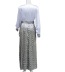 deep V-neck two-color stitching long-sleeved slit long dress NSYHC136206