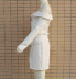 vestido de tubo de manga larga cruzado en el pecho de color sólido NSYHC136211