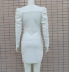 solid color long-sleeved deep V-neck sheath dress NSYHC136212