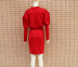 solid color V-neck bubble long-sleeved sheath dress NSYHC136213