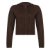 solid color woolen pocket hooded full zipper cardigan NSSSN136230