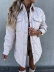 abrigo de algodón con botones y solapa a cuadros en color liso NSCXY136240