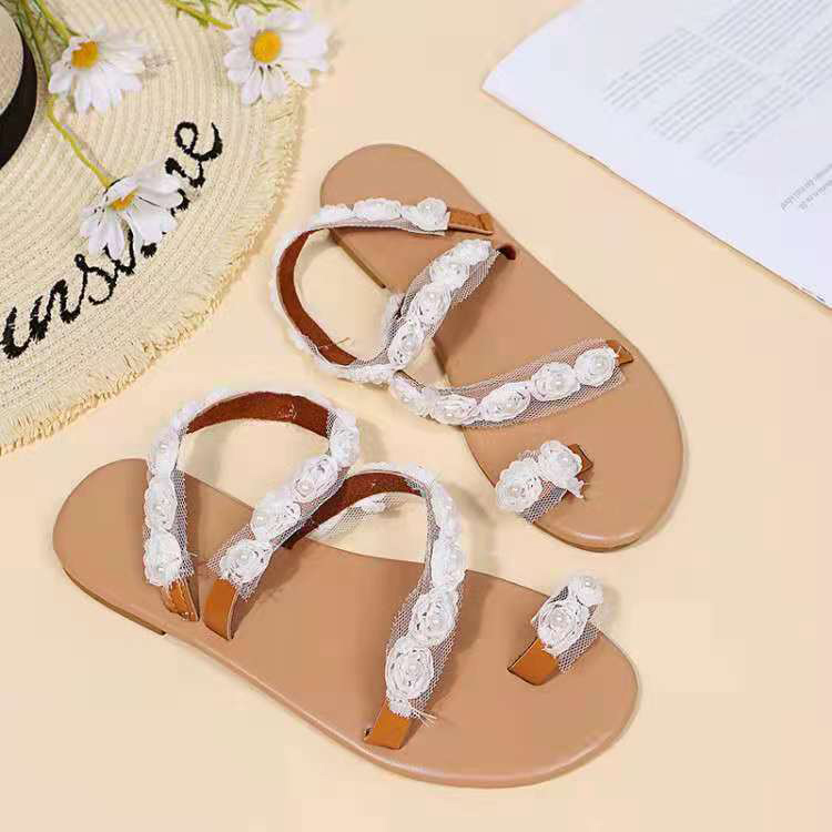 flower lace white sandals wholesale women s clothing Nihaostyles NSHYR68355