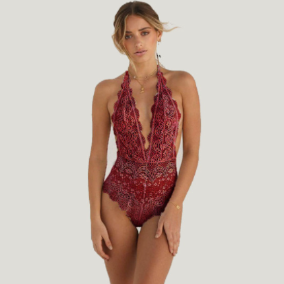 Deep V Perspective One-Piece Sexy Lingerie NSYO9754