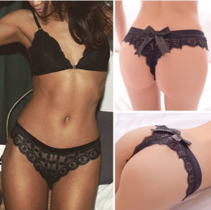 Solid Color Lace See-Through Sexy Thong NSYO21457